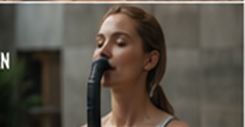 Woman practicing focused breathing